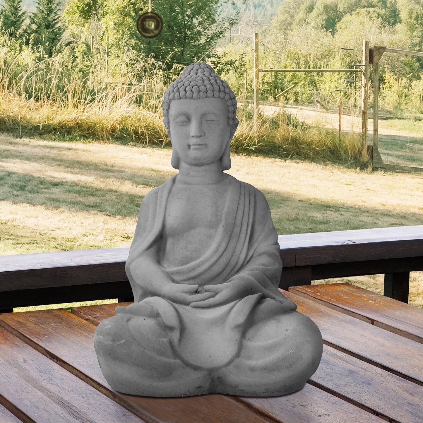 Statue de Bouddha méditant en béton léger de 65 cm