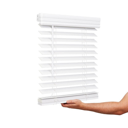 2 Cordless Faux Wood Blind - Bright White