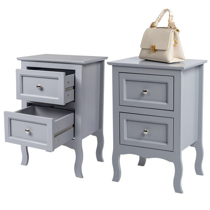 Country Style Two-Drawer Nightstand- Set of 2