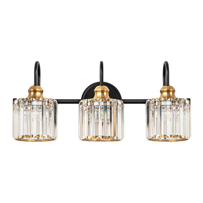 3/ 4-Light Modern Glam Crystal Dimmable Bathroom Vanity Light Linear Wall Light