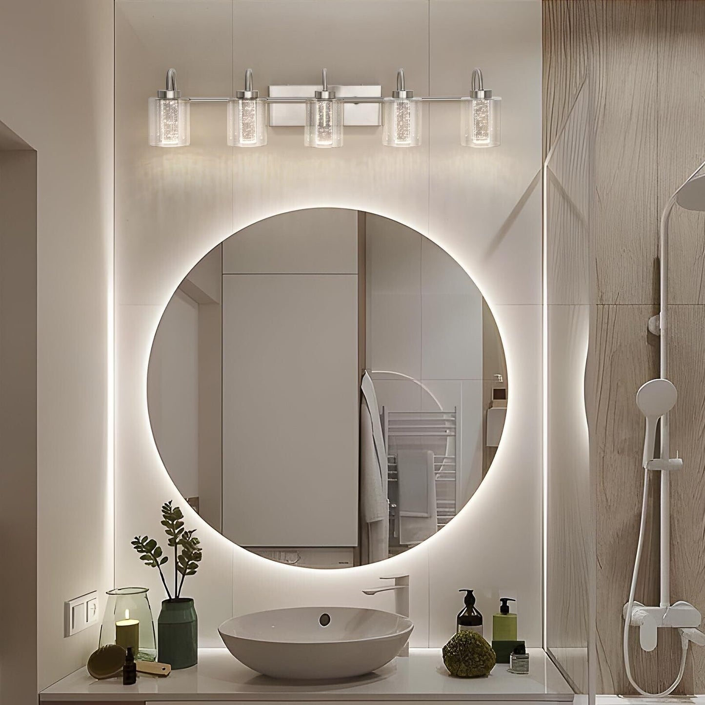 3/4/5/6 Light Brushed Nickel Bathroom Light Fixtures