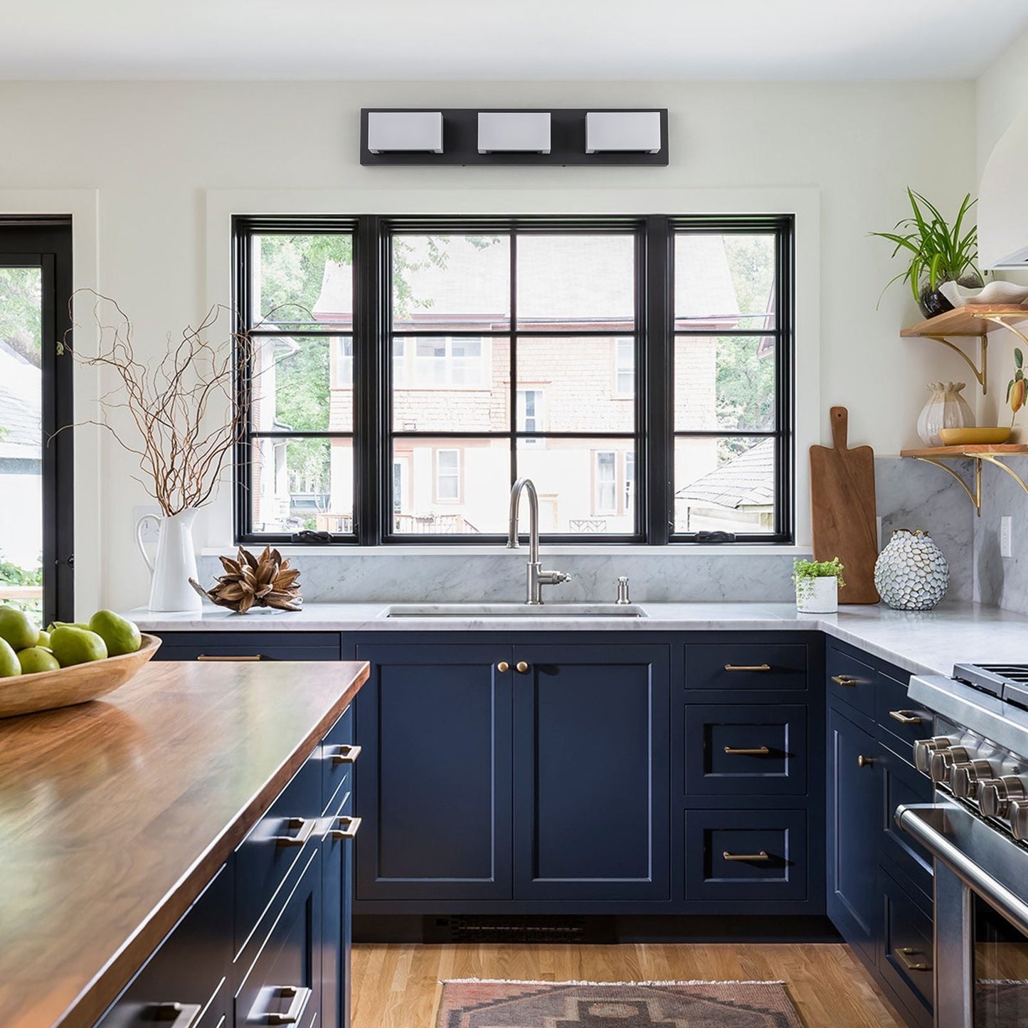 3/4/5-Light Dimmable Matte Black Modern Bathroom LED Vanity Light