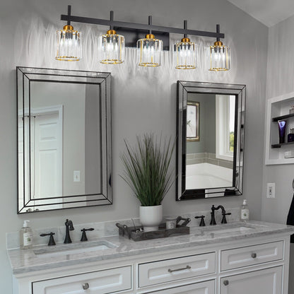 3/4/5-Light Modern Dimmable Crystal Bathroom Vanity Lights Fixtures Over Mirror