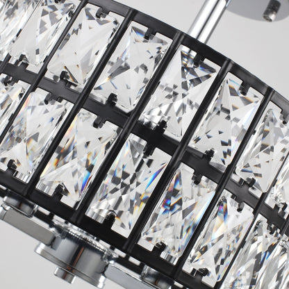 3-Light Crystal Semi Flush Mount Lights for Living Room Hallway