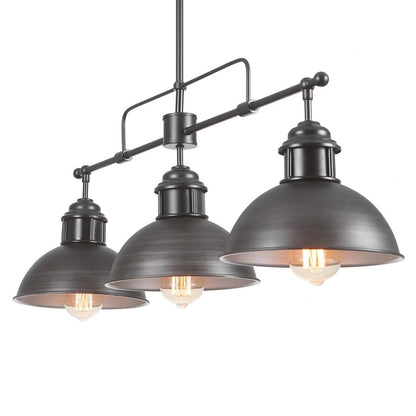 3-Light Farmhouse Retro Metal Linear Dome Pendant Light/Kitchen Island Lights