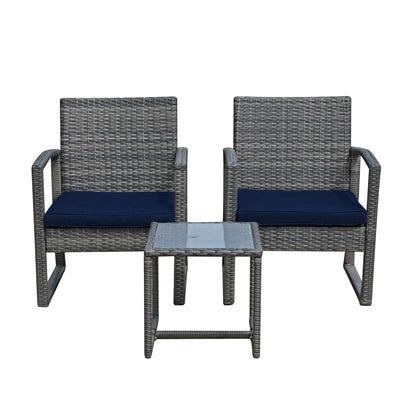3-pc. Outdoor Cushioned Wicker Chat Set