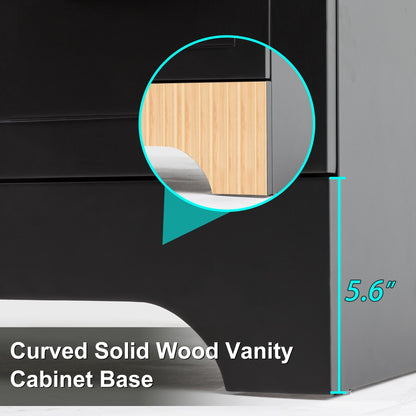 Ensemble de meuble-lavabo Wavy Line 30/36/48 avec lavabo et robinet