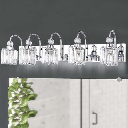 Applique murale moderne en cristal pour salle de bain, éclairage de vanité, chrome/noir/doré