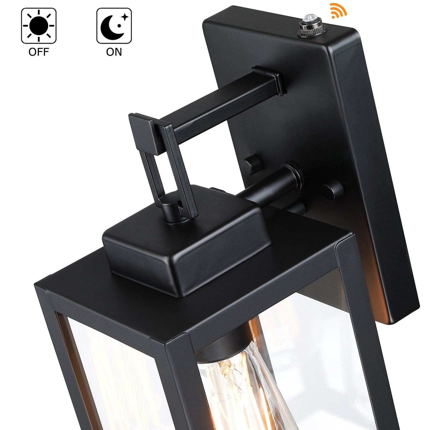 4-pack 1-Light Outdoor Wall Light with Matte Black Finish & Clear glass shade