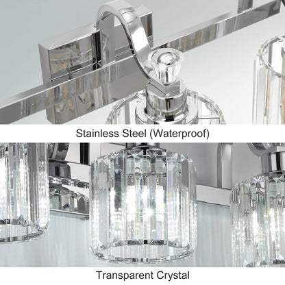 5-light Modern Crystal Bathroom Vanity Lighting Fixtures