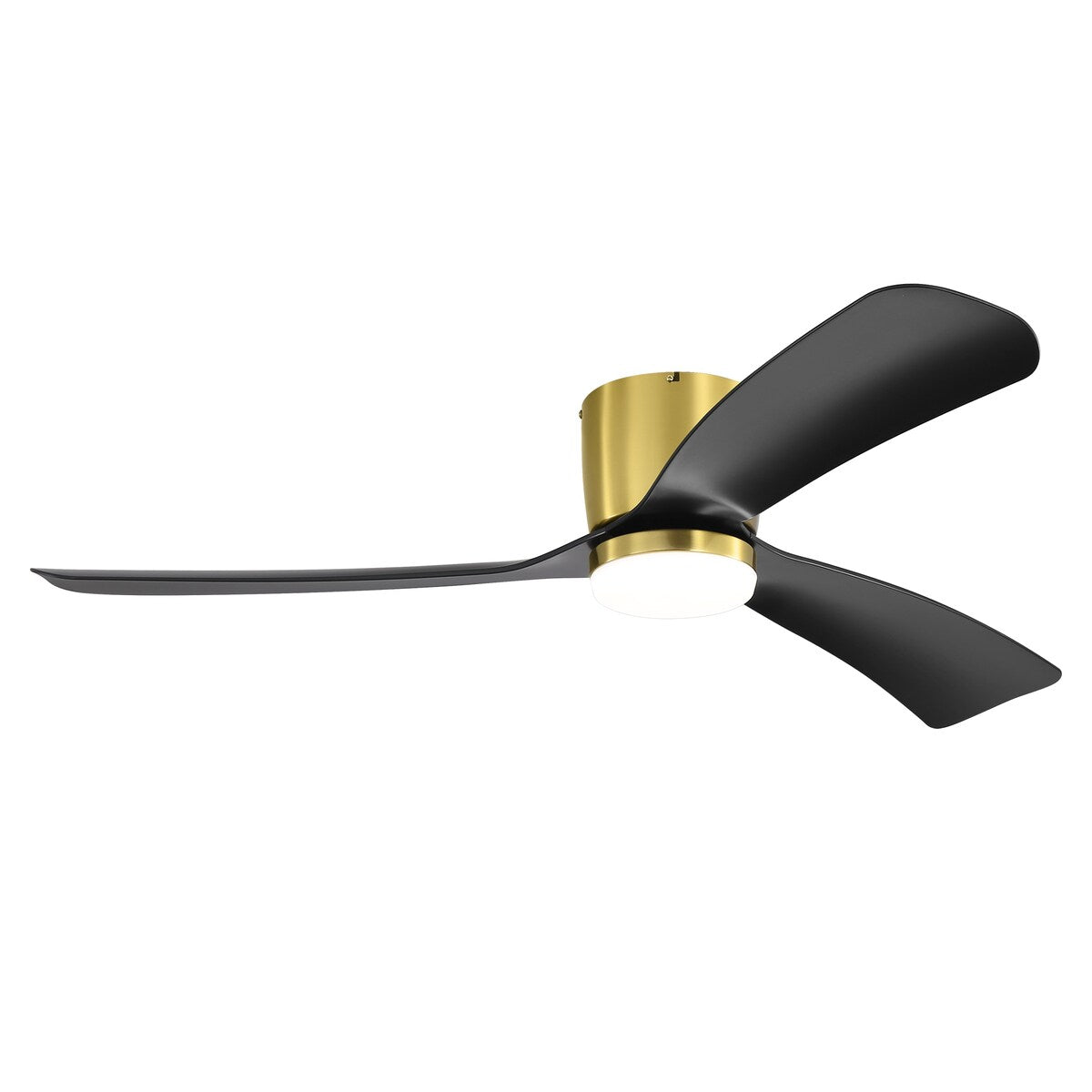 Ventilateur de plafond encastré à DEL noir/blanc de 52 pouces avec télécommande (3 pales)