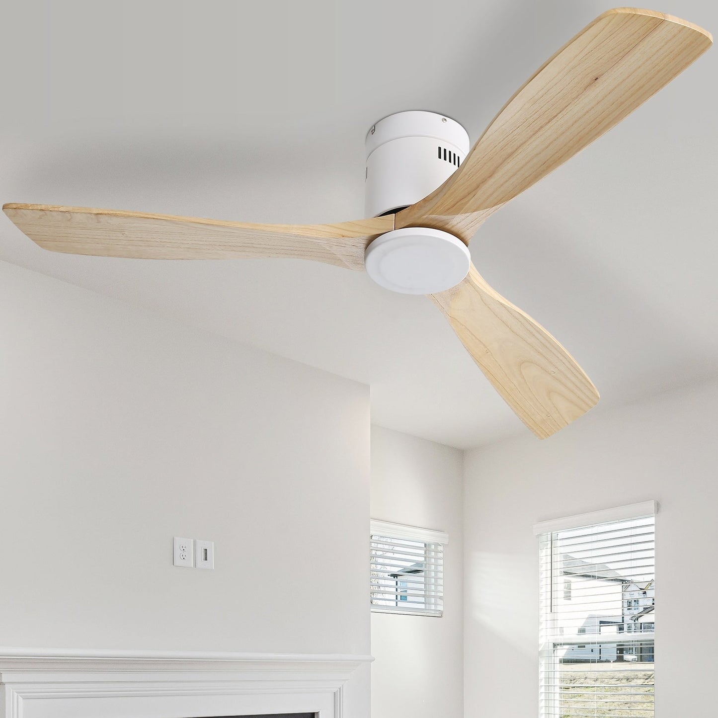 Ventilateur de plafond encastré Sofucor 52 pouces avec télécommande, moteur réversible et éclairage intégré en option