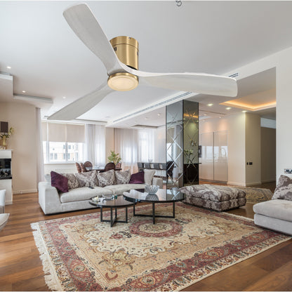 Ventilateur de plafond encastré Sofucor 52 pouces avec télécommande, moteur réversible et éclairage intégré en option