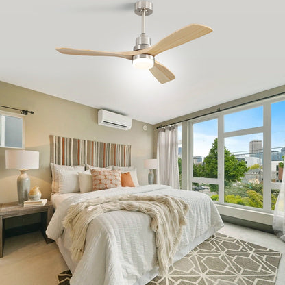 Ventilateur de plafond d'intérieur en bois Sofucor 52 avec télécommande et éclairage intégré en option