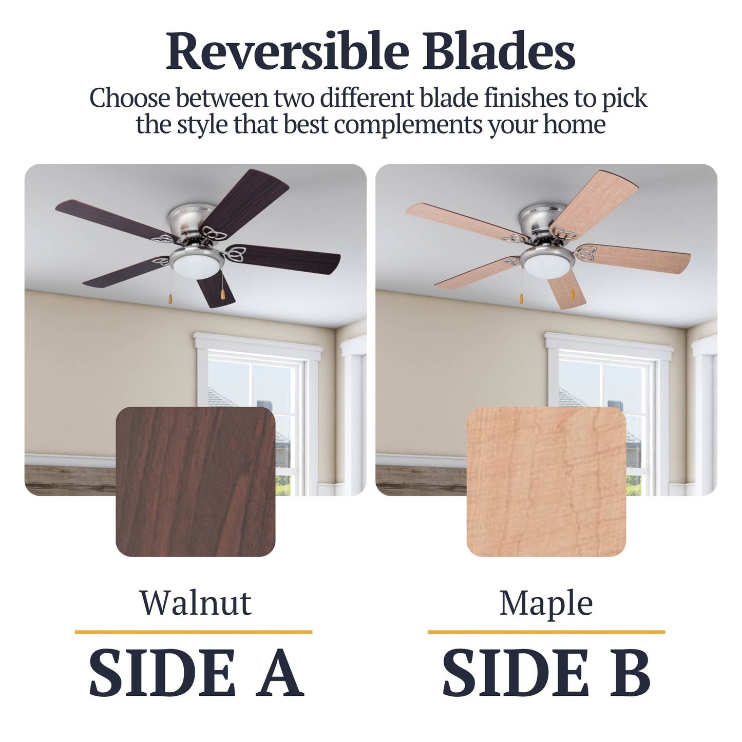 52 Prominence Home Benton Traditional Indoor LED Ceiling Fan with Light, Pull Chains