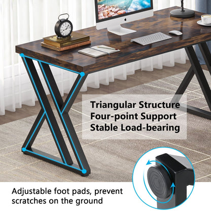 Bureau d'ordinateur robuste 55 pouces, bureau de bureau