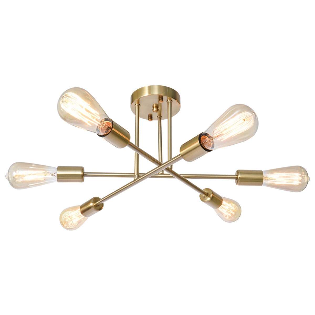 6 - Light Modern Metal 23.62'' Sputnik Semi-Flush Mount Ceiling Light