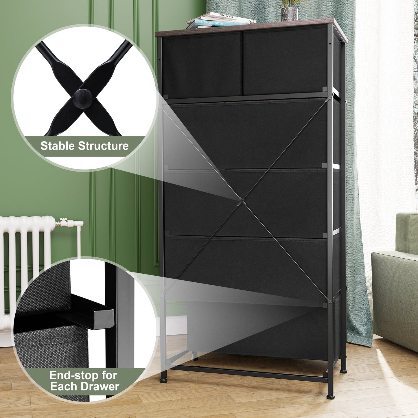 6-drawer Chest Vertical Dresser Storage Tower by Crestlive Products