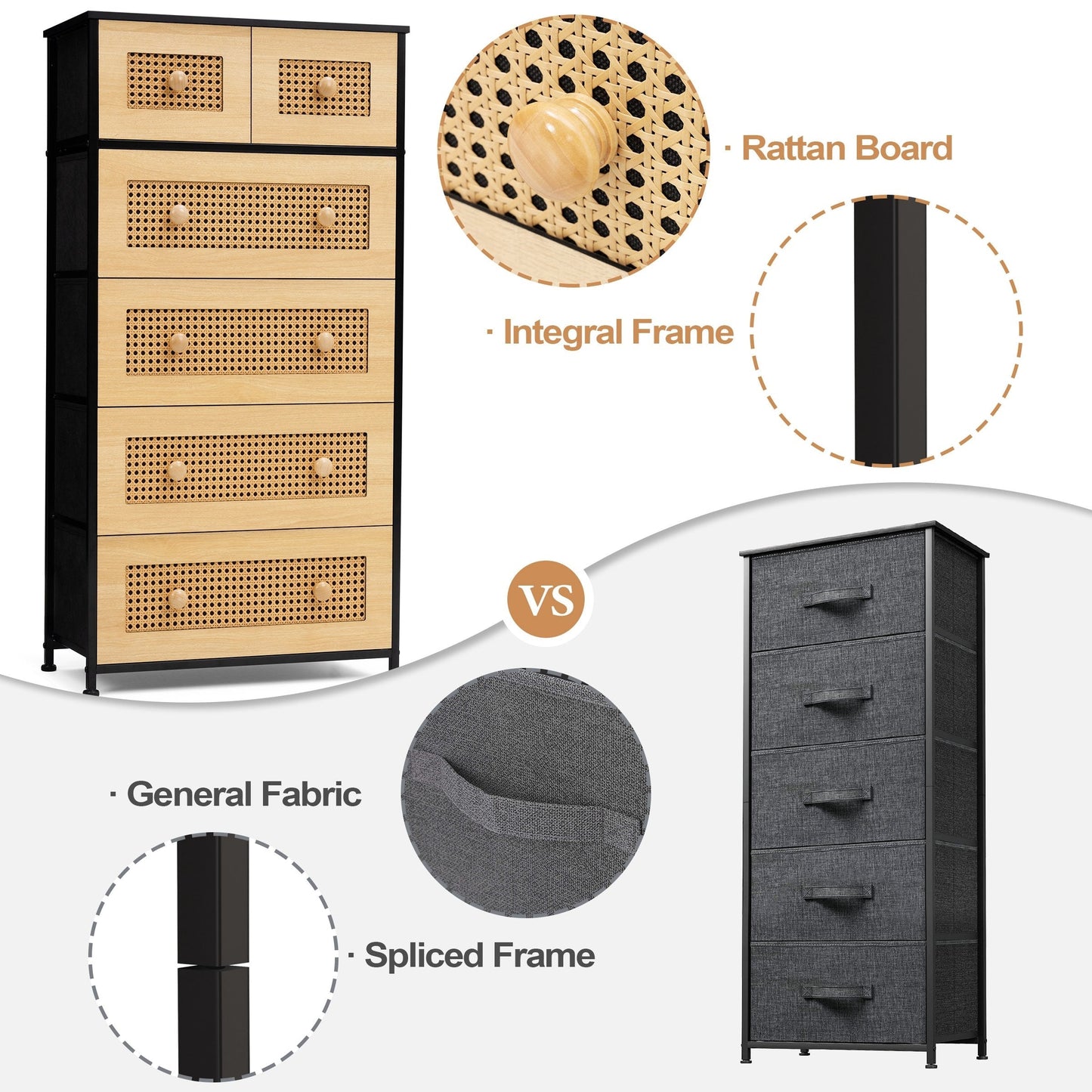 6-drawer Chest Vertical Dresser Storage Tower by Crestlive Products