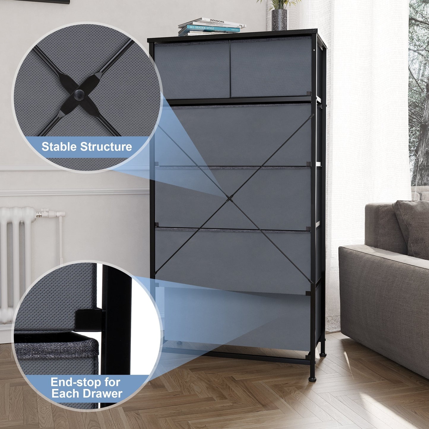 6-drawer Chest Vertical Dresser Storage Tower by Crestlive Products