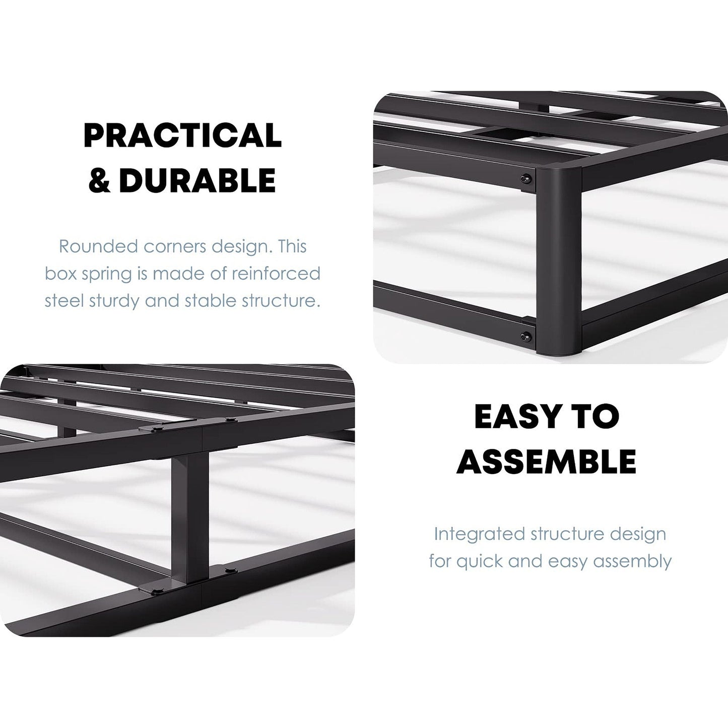Sommier métallique FSCHOS de 7 pouces, sommier de base, sans pieds