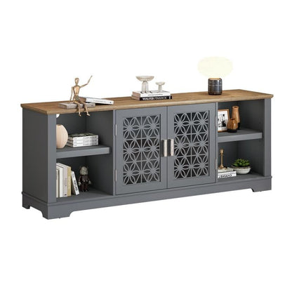 Meuble TV décoratif rustique à motif floral de 70 po pouvant accueillir jusqu'à 80 téléviseurs