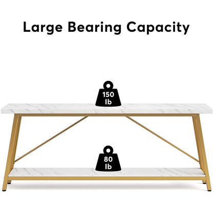 Table console d'entrée de style industriel extra-longue de 70,9 pouces