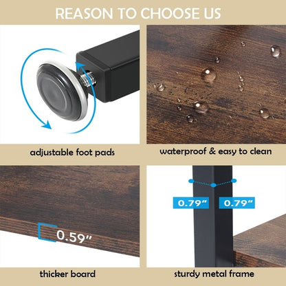 Bibliothèque industrielle 71, étagère à 6 niveaux en bois brun rustique, étagères à livres ouvertes