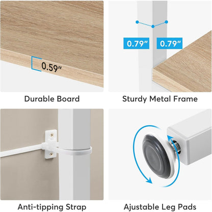 Bibliothèque industrielle 71, étagère à 6 niveaux en bois brun rustique, étagères à livres ouvertes