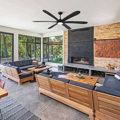 Grand ventilateur de plafond à courant continu à 6 pales en bois flotté de 72 pouces avec lumière et télécommande