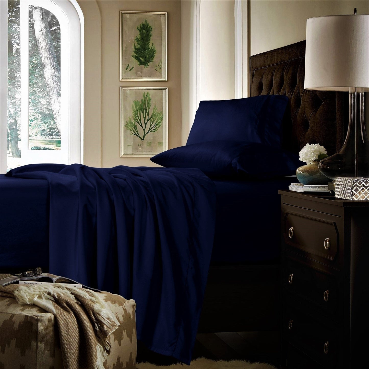 750TC Cotton Extra Deep Pocket Sheet Set with Oversized Flat Sheet