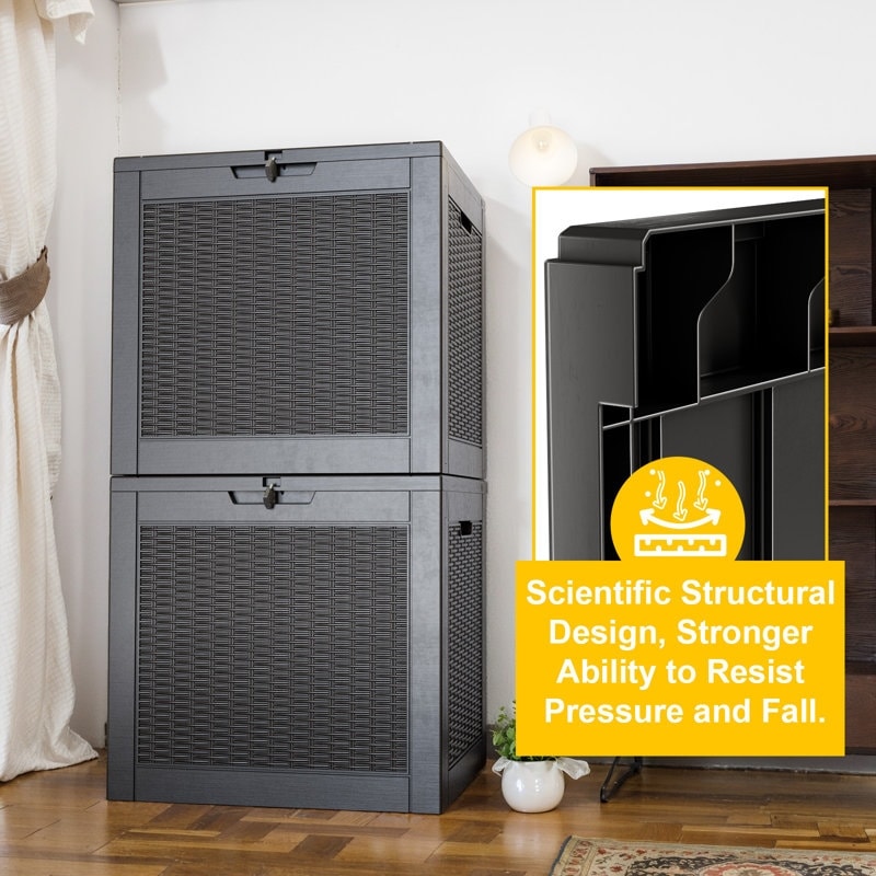 Outdoor Patio Storage Resin Lockable Deck Box