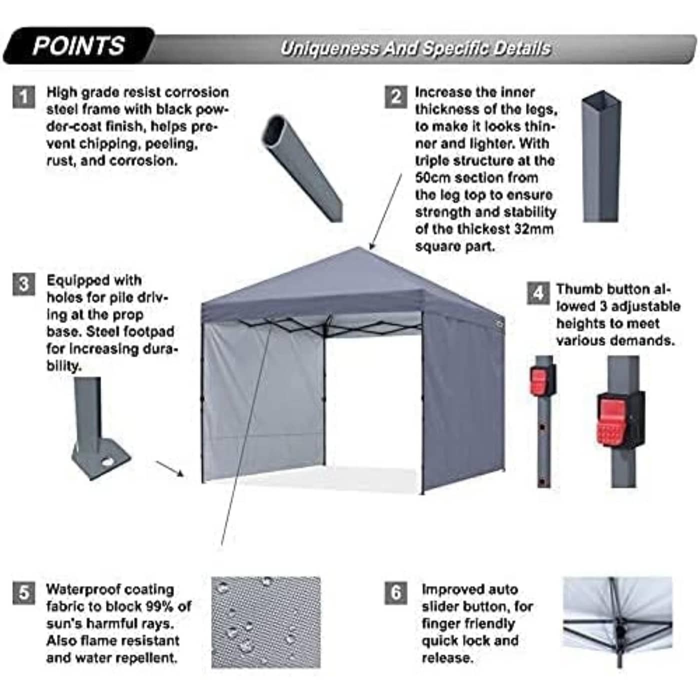 ABCCANOPY Tente à baldaquin facile à monter et durable Tente à baldaquin d'extérieur