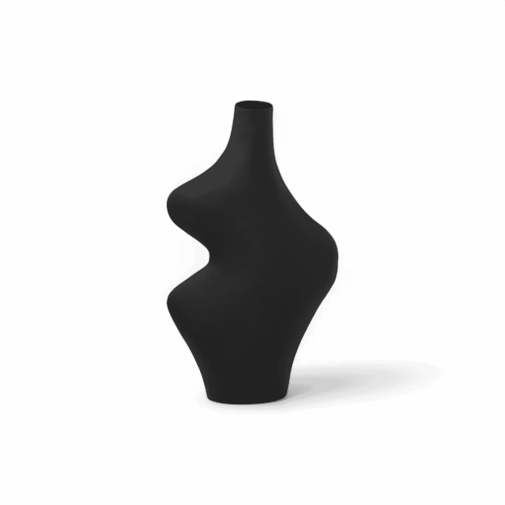 Vase courbé noir Karma