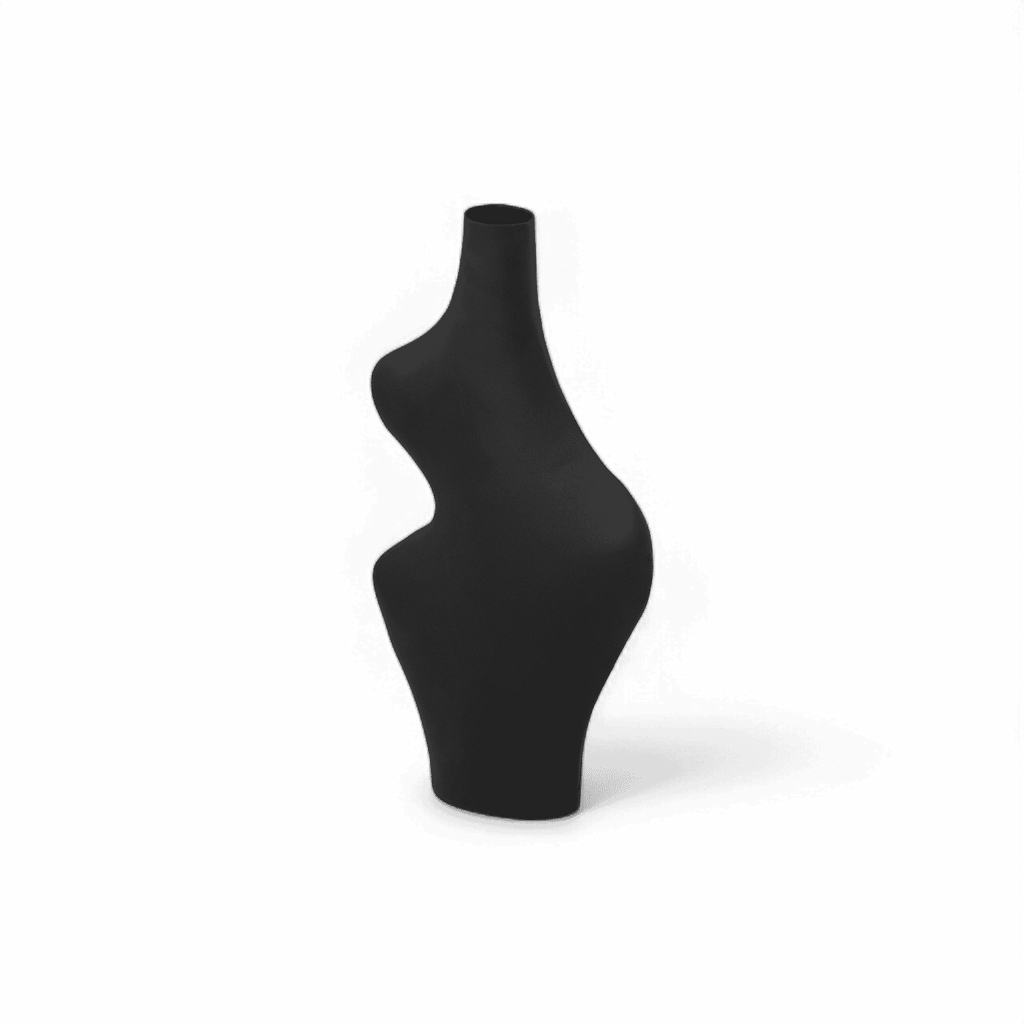 Vase courbé noir Karma