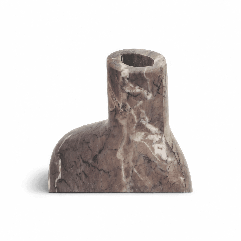 Vase en marbre olive