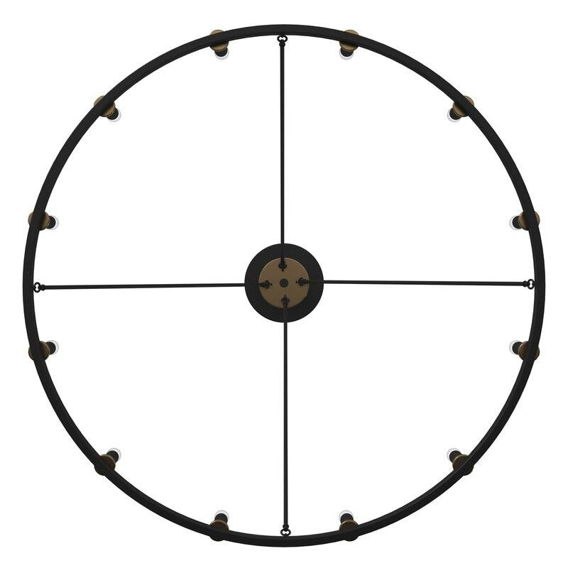 Lustre Acroma Farmhouse à 12 lumières, 40 po, en forme de roue de chariot, certifié UL - 40 po P x 138 po H