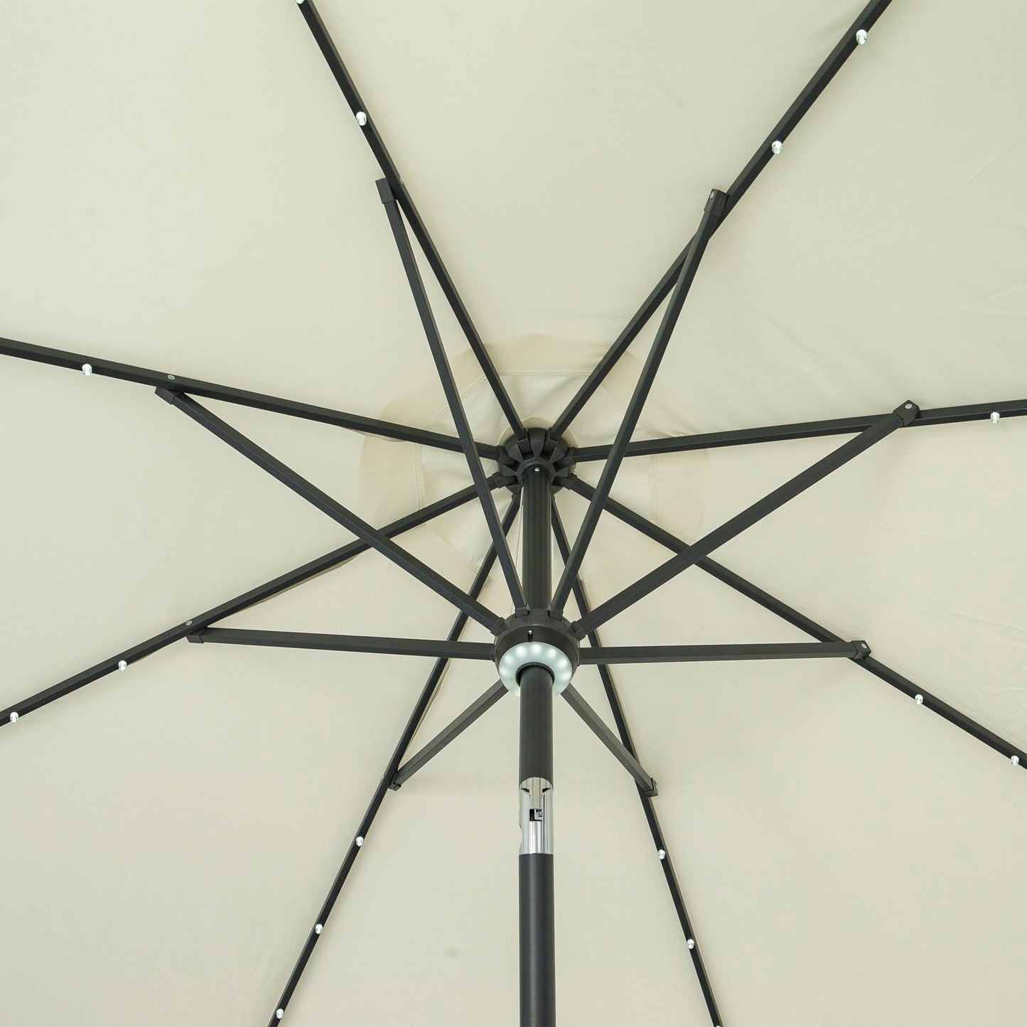 Ainfox 10ft Patio Umbrella with Lights Outdoor Solar Umbrella without Base