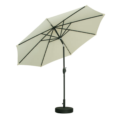 Ainfox 10ft Patio Umbrella with Lights Outdoor Solar Umbrella without Base