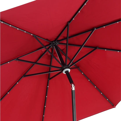 Ainfox 10ft Patio Umbrella with Lights Outdoor Solar Umbrella without Base