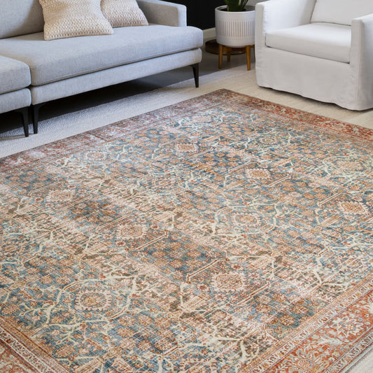 Alexander Home Isabelle Boho Vintage Botanical Pattern Area Rug