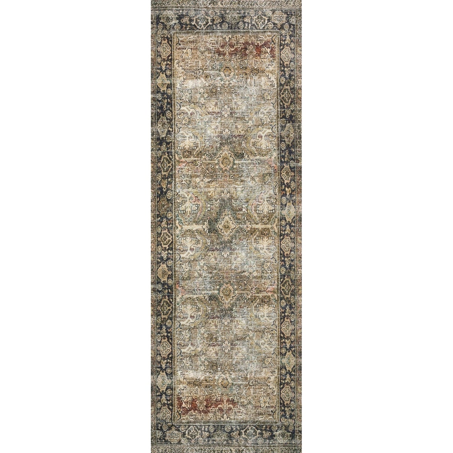 Alexander Home Isabelle Olive Tone Oriental Pattern Printed Area Rug