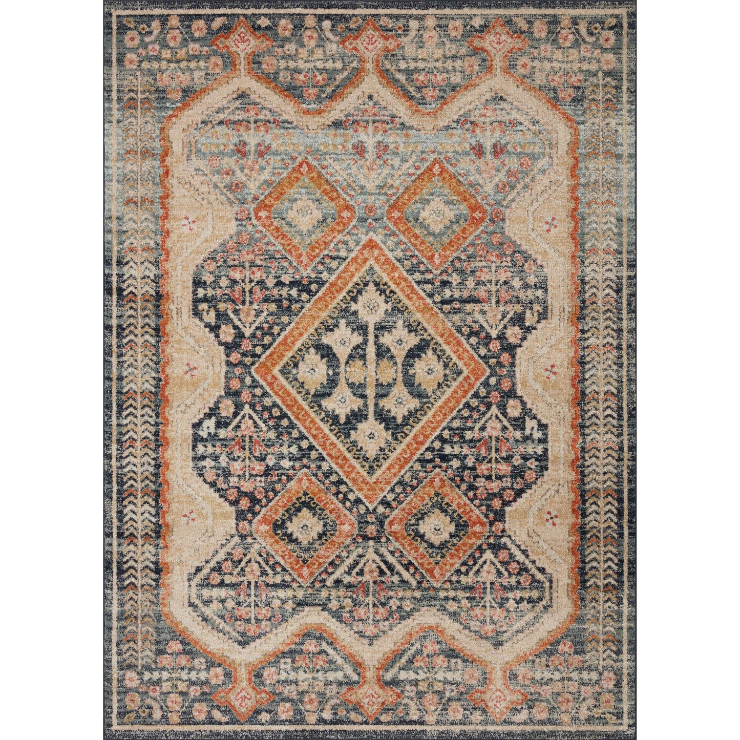 Alexander Home Luxe Ornate Antiqued Distressed Area Rug
