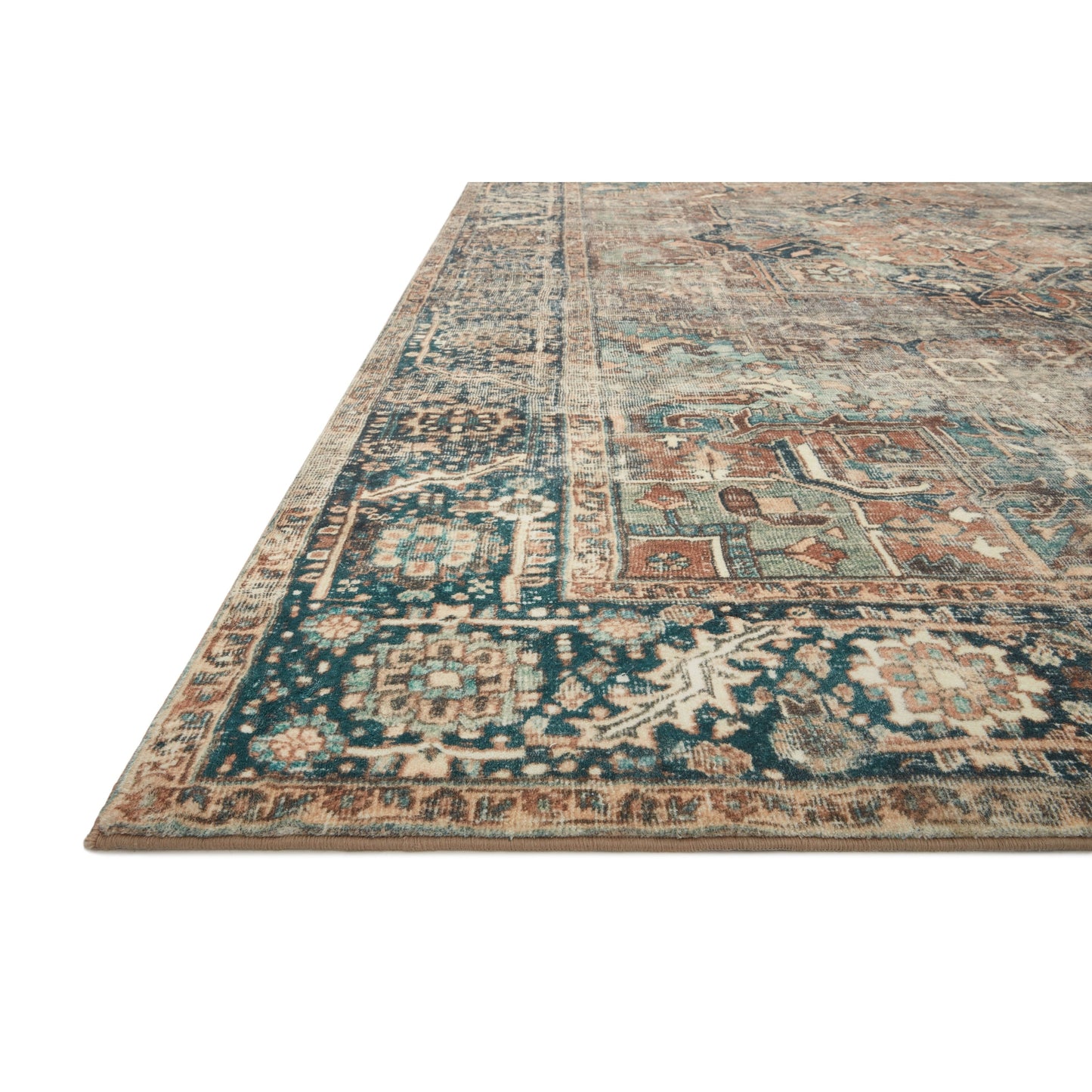 Alexander Home Sara Boho Terracotta Medallion Ultra Plush Area Rug