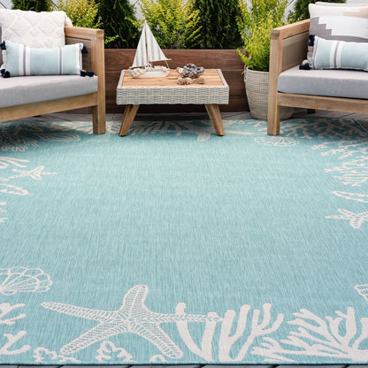 Exo Coastal Graphic Print Indoor/Outdoor Area Rug