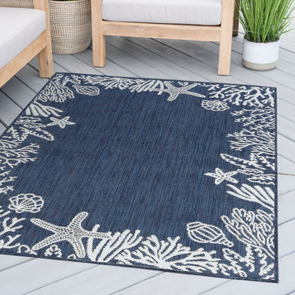 Exo Coastal Graphic Print Indoor/Outdoor Area Rug