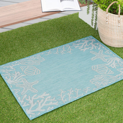 Exo Coastal Graphic Print Indoor/Outdoor Area Rug