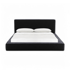 Lit king-size en tissu noir Nova