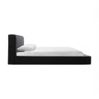 Lit Queen en tissu noir Nova