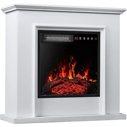 Cheminée électrique Bossin 43 avec manteau, insert de cheminée électrique de 23 pouces, meuble TV autonome avec foyer en bois